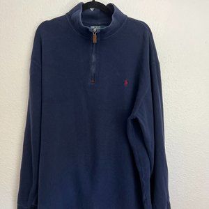 Men's Polo Ralph Lauren Estate Rib Quarter Zip Navy Blue Sweater